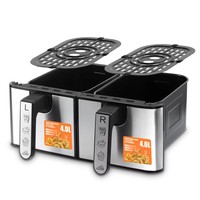 Pile Panier Commercial Friteuse À Air pour Restaurants 2025 Double De 4L Deux Battants Chine Sur Four Friteuse À Air 8 Litres pour La Maison