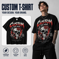 T-shirt en coton uni de couleur unie, coupe ample et surdimensionnée, 280 GSM, avec impression graphique streetwear pour hommes, vente en gros OEM
