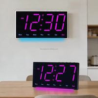 Multifunktionaler Großer LED Digitaler Nachttisch-Wecker LED-Wanduhr mit Datum, Uhrzeit, Temperatur, Alarm/Schlummerfunktion und Nachtlicht