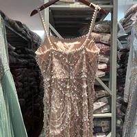 Robe de soirée élégante en dentelle de sirène nude avec perles LA72986 de Serene Hill, bretelles spaghetti, tenue de soirée formelle pour femmes