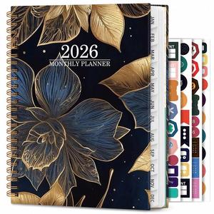 Carnet de notes 2026 à motif floral anglais, planificateur de travail quotidien pour une efficacité accrue avec suivi des horaires et des dates, option cadeau de Noël - Product Image 2