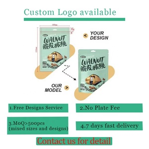 Pochette supérieure laminée à fermeture éclair finition mate sac de base plat pour snack isolé de qualité alimentaire pour graines de biscuits aux noix - Product Image 5