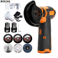 Meuleuse d'angle sans fil 12V au lithium-ion de qualité industrielle 3'' sans balais, outil électrique robuste pour la découpe, le meulage et le polissage
