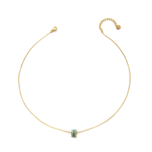 Collar con Colgante de Cadena de Serpiente Chapado en Oro Fino E295-190-042L con Acero Inoxidable 316L - Product Image 2