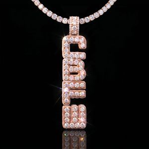 Iced Out Custom Double <strong>Layer</strong> Letters Vertical Name Pendant 925 Sterling <strong>Silver</strong> Brush Font VVS Moissanite Letter Pendant <strong>Necklace</strong> - Product Image 3
