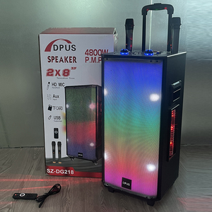 SZ-DG218 <span class=keywords><strong>8</strong></span> <span class=keywords><strong>Inch</strong></span> Không Dây Màu Xanh-Răng Siêu Bass Karaoke Loa Với Mic RGB Ánh Sáng Hoạt Động Woofer Xe Đẩy Bên Ngoài Trời Loa - Product Image 1