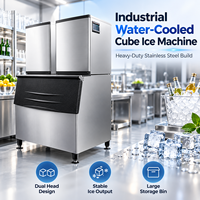 Machine à glaçons industrielle refroidie à l'eau 500 kg/jour avec compresseur, en acier inoxydable, pour usine de glace, PLC, garantie 1 an
