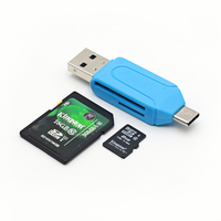 MINI Micro USB Tipo-C Lector de tarjetas OTG 2 en 1 Tipo C a USB OTG Adaptador con TF/SD/Micro Lector de tarjetas para computadora portátil