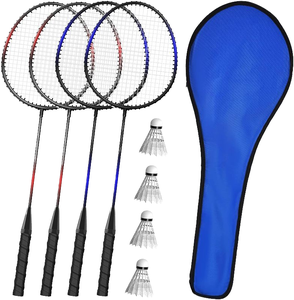 Custom Original <b>Badminton</b> Racket High Quality Lightweight Aluminum Alloy PU Grip Hard Woven Durable 4 Players Rackets Sets - Product Image 1