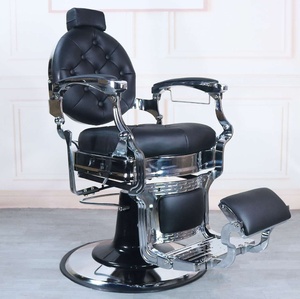 Wholesale Professional Men's All-black Barber <b>Chair</b> Retro Heavy Frame Styling Salon Hairdressing Barber <b>Chair</b> - Product Image 4