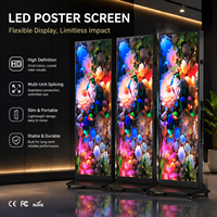 Afficheur publicitaire LED portable léger et réglable en hauteur, écran d'affichage numérique intérieur