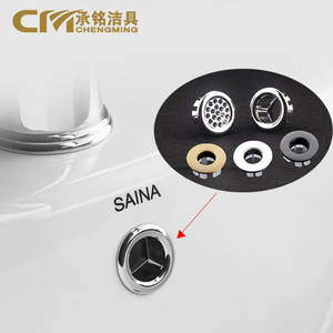 Bague décorative de couvercle de trop-plein pour lavabo en cuivre/plastique doré antique avec électroplaquage or pour drains de salle de bain - Product Image 2