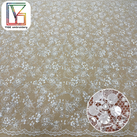 Tissu en dentelle tendance pour cils, dentelle française, tissu perlé, tissu en dentelle à sequins, tissu en dentelle Chantilly pour robes de mariée féminines