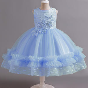 Elegante Vestido de Niña con Flores, Traje de Ceremonia de Boda, Atuendo de Cumpleaños, Vestido de Tul Blanco para Primera Comunión, Ropa de Gala para Niñas - Product Image 2