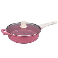 Set Peralatan Masak Aluminium Diamond 10 Pcs dengan Tutup Kaca, Die-Cast, Induksi, Ukuran 16/20/24/28CM, Casserole dan Wajan Penggorengan, Ideal untuk Memasak di Rumah