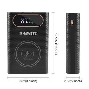 DIY 4x rechargeable <span class=keywords><strong>18650</strong></span> 21700 QC PD FCP AFC 22.5W boîtier d'alimentation à charge rapide 15W boîtier de banque d'alimentation à charge sans fil pour 10000mah - Product Image 3
