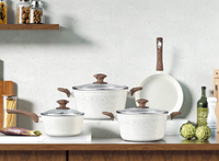 Ensemble de casseroles et poêles antiadhésives, ensemble de 6 pièces pour cuisinière à induction, ensemble de cuisine non toxique avec poêles à frire