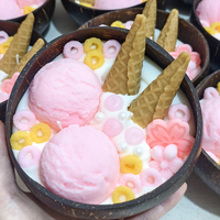 Bougie parfumée en cire de soja en forme de dessert chocolat, cerise et noix de coco, pour la décoration de la maison, cadeau de Noël, de fête ou d'anniversaire