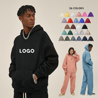 Fournisseur en vogue : Sweats à capuche unisexe Automne Hiver, 350g grammage lourd, avec logo personnalisé, style décontracté, épais, coupe oversize pour homme
