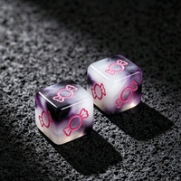 Dés de jeu durables à remplir d'encre, à bords lisses, motif marbré, ensemble d'accessoires TRPG