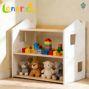 Estantería de Madera <span class=keywords><strong>Blanca</strong></span> para Niños, Estantería de Almacenamiento de Juguetes <span class=keywords><strong>Montessori</strong></span> para Cuarto de Niños o Sala de Juegos - Product Image 4
