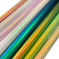 Rouleaux de simili cuir PU irisé au Laser holographique TPU tissu vinyle métallisé mat pour la fabrication de chaussures sacs à main