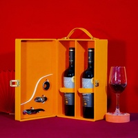 Boîte à vin rouge Champagne OEM, coffret cadeau en cuir, boîte d'emballage de vin pour 2 bouteilles, boîte de luxe, boîte à cadeau de bouteille de vin