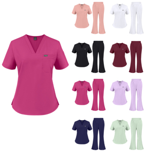 2026 New Scrubs Uniform V Neck Breathable Outfit Loose Fit Pockets Nurse Team Clothing for Healthcare Center - Product Image 6