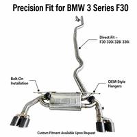 Sistema de Escape Cat-back con Válvulas para BMW Serie 3 F30 320i 328i 330i, Válvula Electrónica, Puntas de Fibra de Carbono, Sonido Deportivo