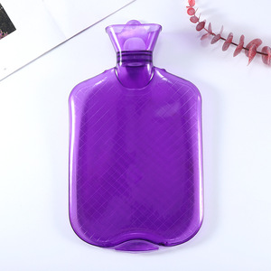 Bouteilles d'eau chaude violettes transparentes 2000ml sac d'eau chauffant pour les mains rempli d'eau en <span class=keywords><strong>PVC</strong></span> antidéflagrant - Product Image 2