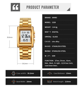 Skmei #2228 Người Đàn Ông Của Dây Đeo Không Thấm Nước Analog Hiển Thị Dừng Xem Hot Bán Cổ Thể Thao Kỹ Thuật Số Đồng Hồ Đeo Tay Bán Buôn Tùy Chọn - Product Image 6