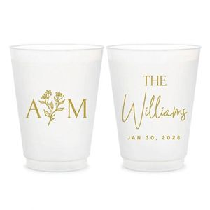 Vasos Esmerilados para Recepción de Boda, Ecológicos, Reutilizables, Decoración para Fiestas, Vasos de Plástico Personalizados, Recuerdos de Boda - Product Image 1