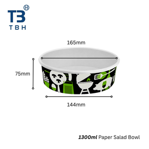 Malaysia Supplier 1300ml Biodegradable <b>Paper</b> Salad <b>Bowl</b> Cookie Kraft Disposable Container Suitable for Food Stall Catering - Product Image 1