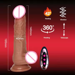 Dildo Silikon Cair Coklat Penis Buatan Dildo Realistis Mainan Seks Dildo Silikon Getar dengan Remote Control untuk Wanita - Product Image 4