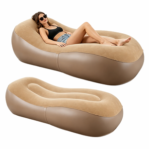 Wholesale Lightweight Flocked Eco-friendly PVC <b>Inflatable</b> Lounge Chair Air <b>Sofa</b> Outdoor Camping Beach - Product Image 1