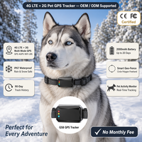 Traceur GPS pour animaux de compagnie G58 avec GLONASS et LBS, étanche IP67, en plastique, suivi en temps réel, affichage de la trajectoire et géolocalisation