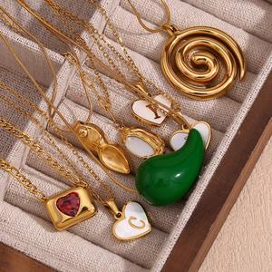 High Quality Fashion Gold Plate Sun And <strong>Moon</strong> Pendant <strong>Necklace</strong> Stainless Steel Jewelry For Women Birthday Party Gifts - Product Image 2