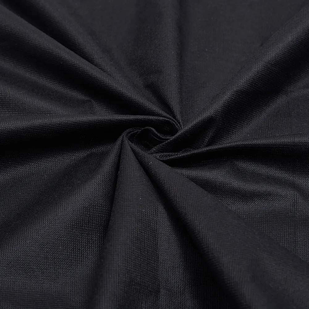 Yumuşak el siyah dikiş gümrüklü kablo sarma Polyester dokunmamış kumaş malzeme hissediyorum