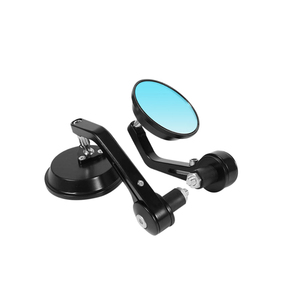 Rétroviseurs universels pour <span class=keywords><strong>moto</strong></span> CNC 7/8 ", bout de la barre de poignée, miroir arrière, bleu, 2 pièces - Product Image 4