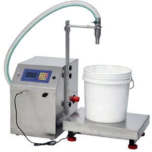 Machine commerciale semi-automatique pour le remplissage de bouteilles en verre de gel et de liquides (détergent lessive, liquide vaisselle, boissons) avec pesage quantitatif de haute précision - Product Image 1