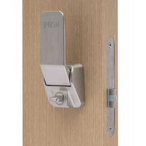 Hiện Đại Vuông Hai Mặt Đẩy Kéo Satin Nickel Cửa Xử Lý Khóa Set Vòng Xi Lanh Lỗ Mộng Gỗ Tích Hợp Khóa Cửa - Product Image 3