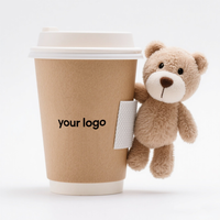 Décoration de tasse à café d'animal en peluche de mini peluche personnalisée de quantité minimale de commande bas avec Velcro