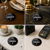 Autocollant de menu NFC en époxy rond 100*100mm/80mm en stock, carte NFC étanche pour commande par contact