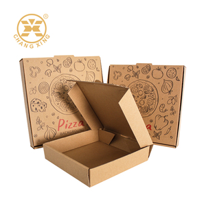Tùy chỉnh <span class=keywords><strong>10</strong></span> 12inch flexography bánh pizza hộp máy in giấy màu nâu 30x30 40x40 caixa de bánh pizza với logo - Product Image 5