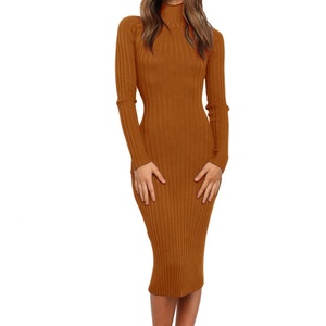 Abito Midi Aderente a Maniche Lunghe, <span class=keywords><strong>Abbigliamento</strong></span> <span class=keywords><strong>Formale</strong></span> da <span class=keywords><strong>Donna</strong></span>, Elegante Vestito con Scollo a V di Alta Qualità, Abiti Casual da Ufficio per Signore - Product Image 5