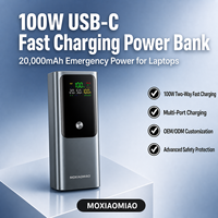 Batterie externe 20000mAh, charge rapide 100W, prise AC intégrée, 2 ports Type-C, 1 port USB-A, certifiée UN38.3, pour les États-Unis, l'UE, le Royaume-Uni et l'Australie