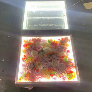 Scène de mariage moderne et élégante, passerelle en verre trempé transparent avec panneaux en alliage d'aluminium et lumières LED en forme de fleurs - Product Image 1
