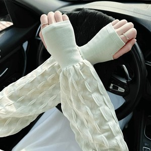 Minggan <b>Sunscreen</b> Ice Sleeves For Women Plus Size Anti Uv Outdoor Cycling Arm Protectors Loose Fit Fresh Sweet Style - Product Image 5