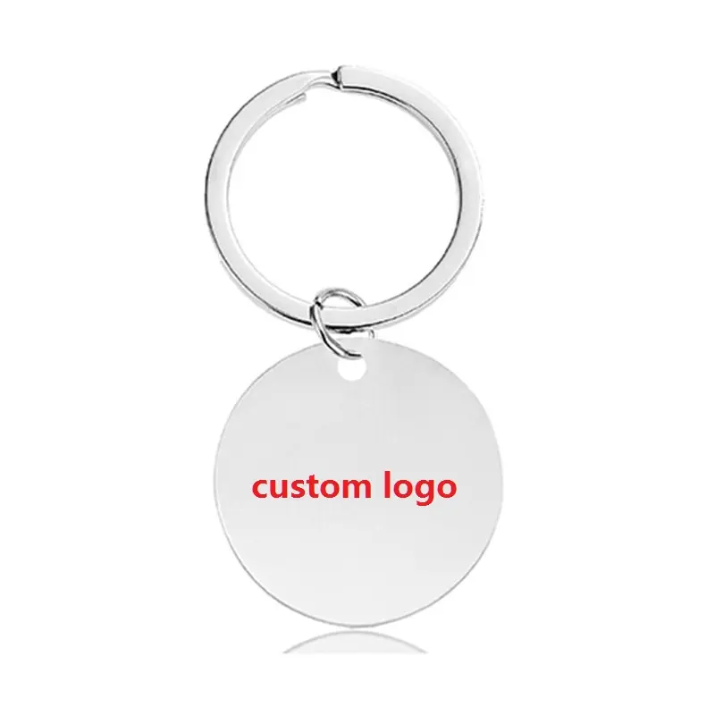 Ywganggu acier inoxydable nouveau Style multicolore Logo personnalisé rond porte-clés en métal cadeau Simple pour la famille des enseignants d'affaires