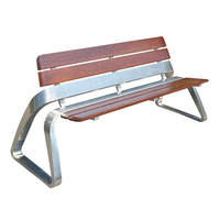 Mobilier extérieur de jardin, patio, banc de parc moderne contemporain en acier inoxydable, mobilier de salle à manger en métal pour applications hospitalières